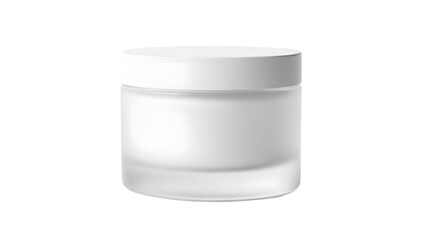 Modern white cosmetic jar with sleek lid