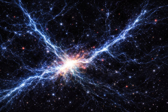 Cosmic Filament Web Like Lightning Threads with Red Emission Knots