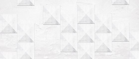 Modern abstract background with layered textured white triangles, diamonds, and squares in geometric pattern