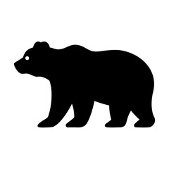 Fototapeta premium Silhouette of a polar bear in a simple vector wildlife illustration for animal design and art