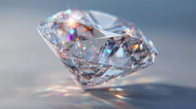 A diamond is shown in a light reflecting off of it