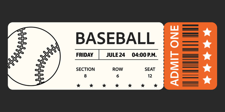 Card baseball ticket championship blue star layout