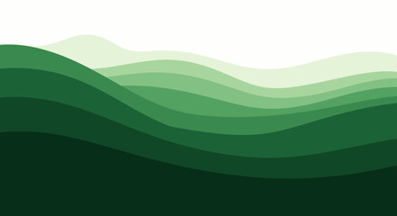 Obraz premium Abstract rolling green hills with layers of varying shades of green.