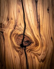 Textured wood grain with swirls, knots, & cracks, forming intricate patterns