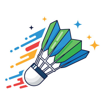 Badminton shuttlecock and racket sport logo design