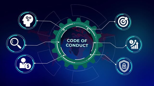 Code of Conduct Ethical Business Concept for Corporate Technology and Digital Network