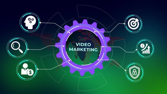 Video Marketing Strategy Concept for Digital Business Technology and Social Internet Network