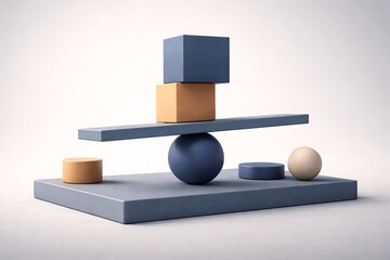 Balanced Geometric Shapes - Abstract Still Life