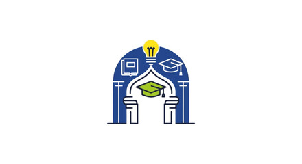 Graduation Cap Icon Logo Design.