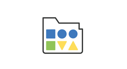 Graphic Design File Icon with Shapes Inside.
