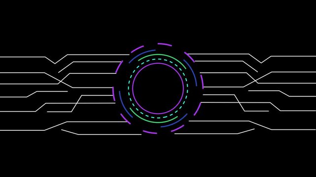 Abstract Tech Circle Background User for game and digital technology background.4k video presentation