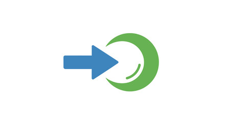 Green arrow recycling symbol icon.