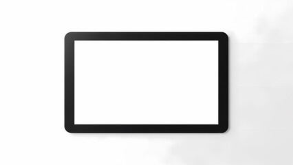 Blank digital tablet screen on white background with shadow