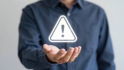 Warning sign displayed by individual office environment digital illustration professional setting close-up view safety awareness