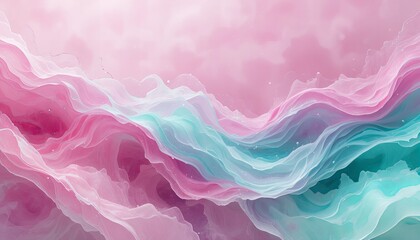 Obraz premium エレガントな曲線背景、春のパステルグラデーション