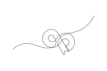 Obraz premium Looped ribbon swirl continuous one line drawing for creative design minimalist vector illustration