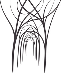 Obraz premium Minimalist black and abstract line with intersecting arches and curves