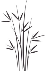 Naklejka premium Minimalist black bamboo stalks leaves