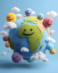 Global happiness concept art suitable for stock photography market