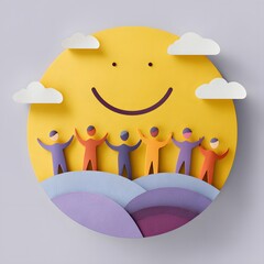 Happiness awareness concept image for branding and campaigns