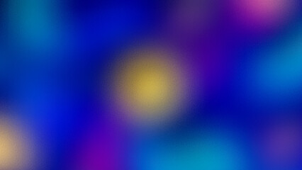 Obraz premium Abstract blue and purple bokeh background with golden glowing orb and soft gradient light and frosted glass texture