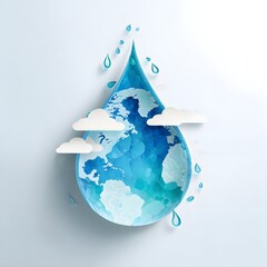 Global water responsibility concept modern clean design
