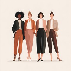Women leadership concept illustration professional clean aesthetic
