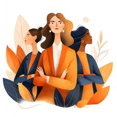 Women leadership concept illustration professional clean aesthetic