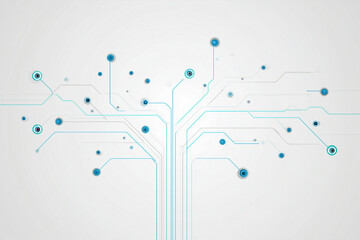 Tree made of blue and white dots. The tree is made of many different colored dots