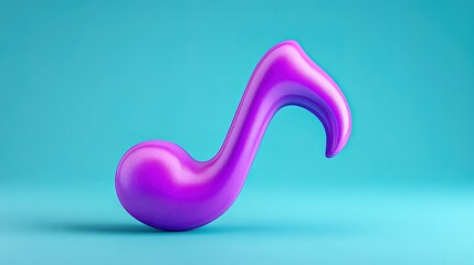 Bright purple music note stands alone on a light blue background reflecting creativity and art in digital design