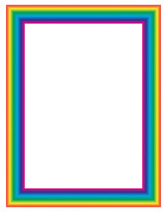 Colorful rainbow rectangular frame border, vibrant photo mockup for creative artwork posters and playful designs