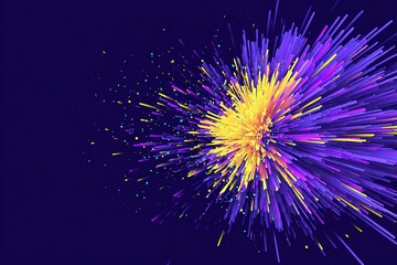 Fototapeta premium Colorful explosion of light and energy in a dark background creates dynamic visual effect for art or design projects