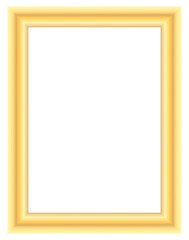 Luxury soft gold picture frame border, elegant rectangular photo mockup for premium artwork certificates and displays