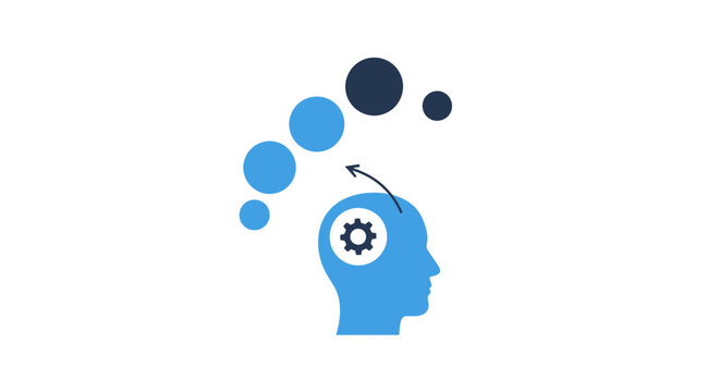 Human Head with Gears and Bubbles.