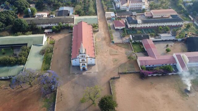 Aerial View of Historic Church Complex in Maputo City, Mozambique