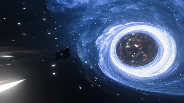 Space Prob Flying Through The Wormhole (Loop)
