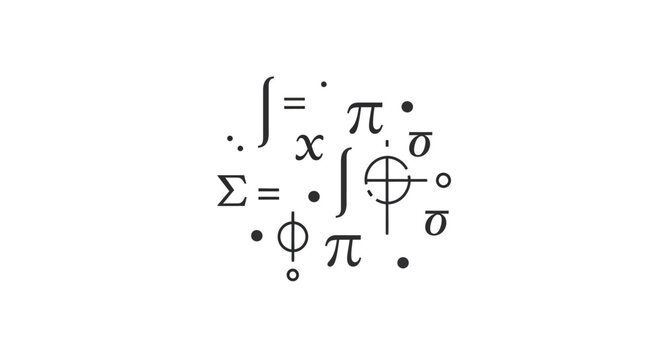 Mathematical symbols and Greek letters.