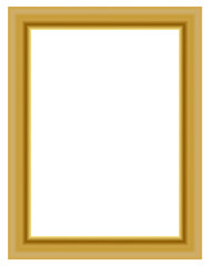 Obraz premium Soft golden rectangular decorative photo frame, modern luxury border for artwork mockups and clean layouts