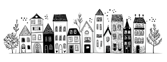 Fototapeta premium vector architecture houses illustration 