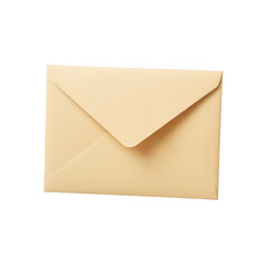 Beige envelope with flap closed paper stationery mail isolated on a transparent background