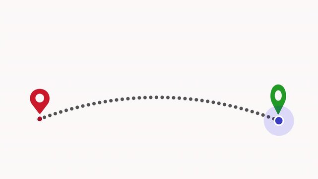 Location Path Progress Animation with Two Pins