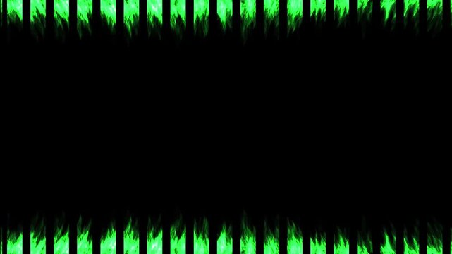 fire frame. fiery border with black border. green flames