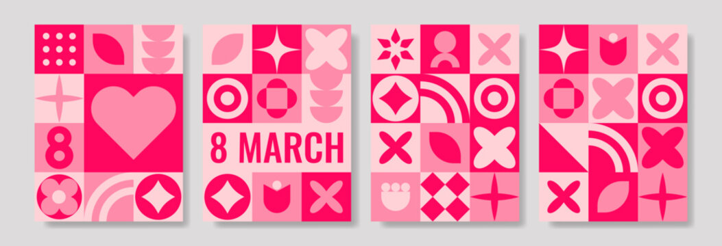 Modern Geometric Womens Day Poster Collection