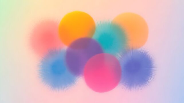Colorful abstract background with multiple overlapping circles and soft gradient