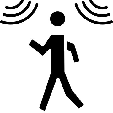 Motion sensor with signal waves Icon