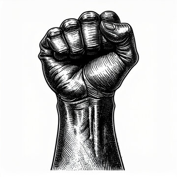 Clenched Fist Hand Gesture Illustration 1.