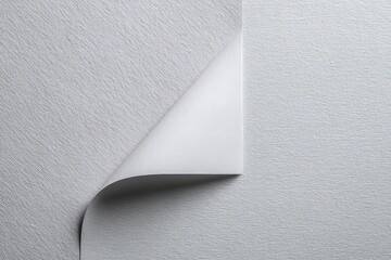 Textured Gray Paper With Folded Edge Revealing White Section Top View