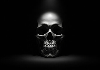 Authority and Fear &ndash; Skull Emerging from Darkness Illustration