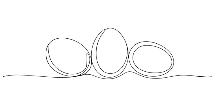 Easter egg continuous one line art drawing of minimalist egg symbol vector illustration, Egg line art. Continuous one line drawing of a single egg shape. Minimal black and white graphic. Simple outlin
