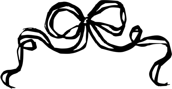 Cute bow shaped decorative element for feminine design